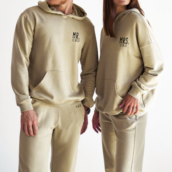 Couples Sweatsuit, Matching Couple, Wifey Sweatpants, Champagne