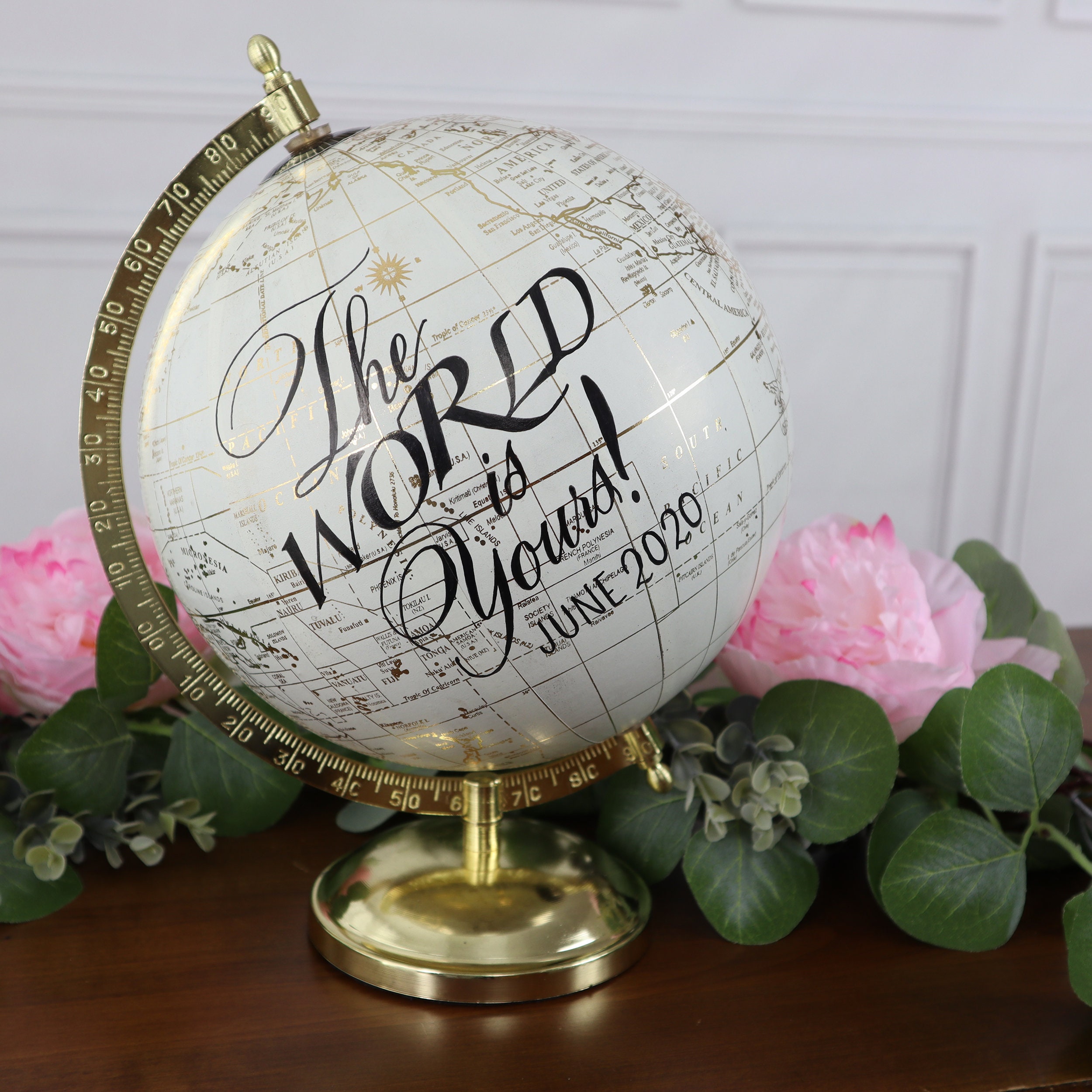 Globe Guest Book Wedding Globe Gold Alternative Globe Etsy