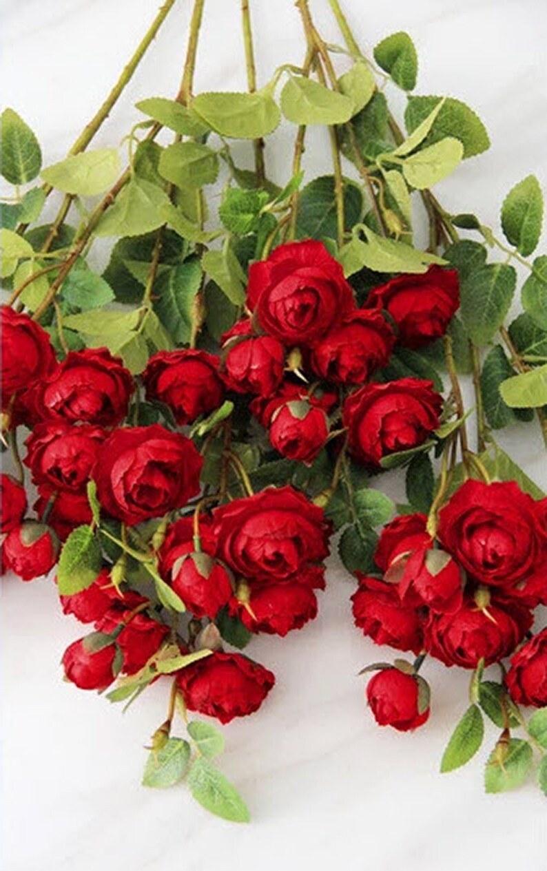 Artificial Red Rose Stem Artificial Rustic Rose Variety Etsy Canada