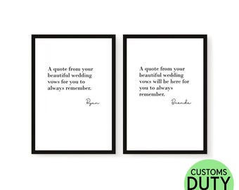 Custom Wedding Vow Art Prints (Set of 2)