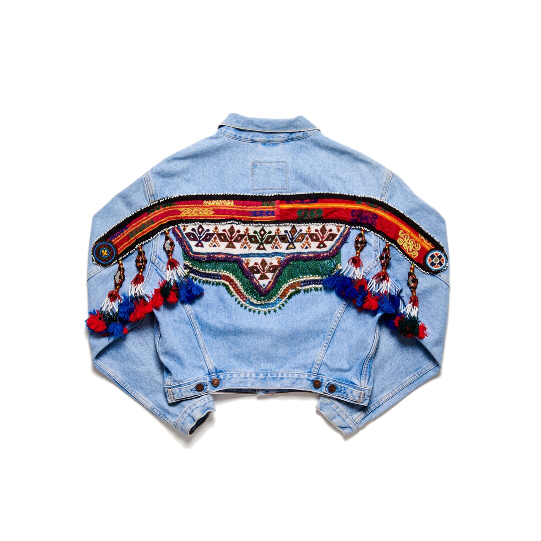 Veste en Jean brod?� personnalis?� - Etsy France