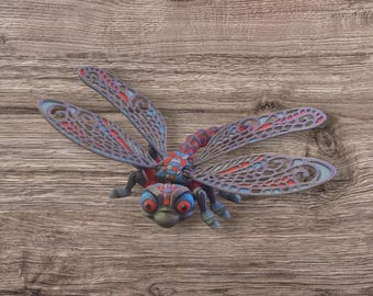 3D Printed Articulated Dragonfly – Multicolor Insect Toy