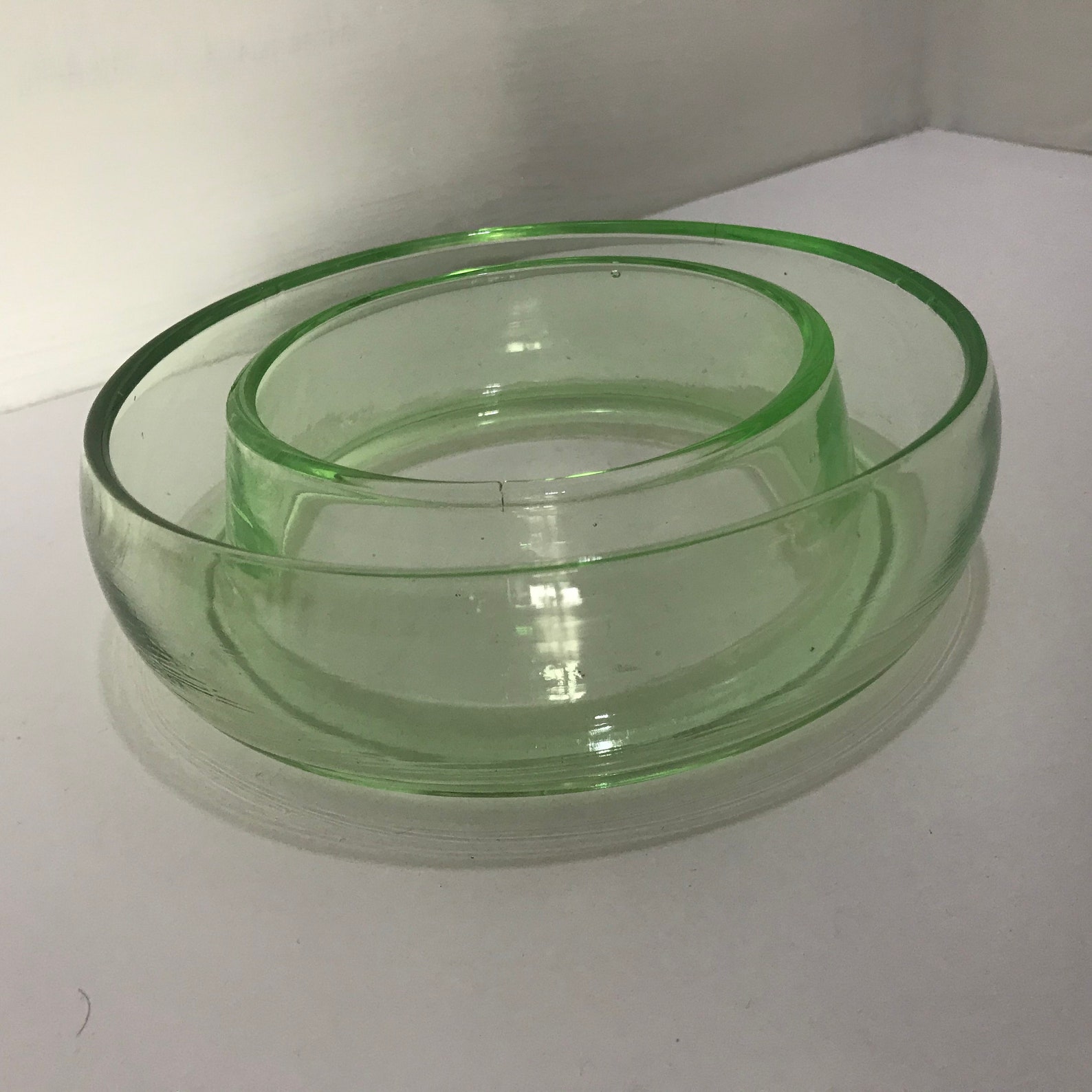 Vintage Green Glass Bowl Etsy