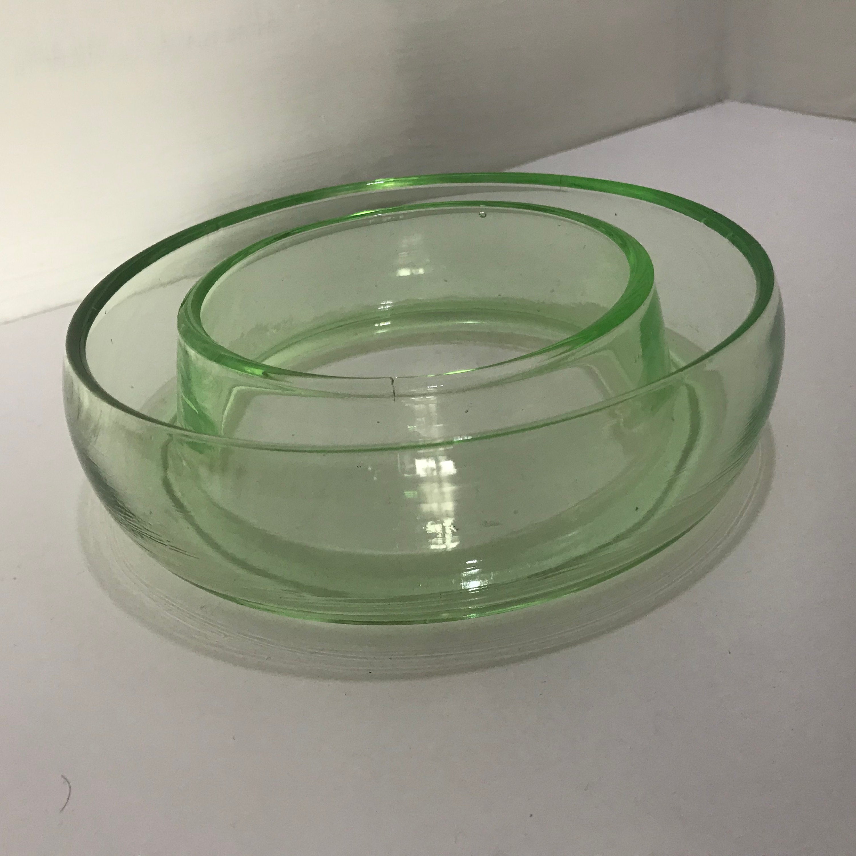 Vintage Green Glass Bowl Etsy