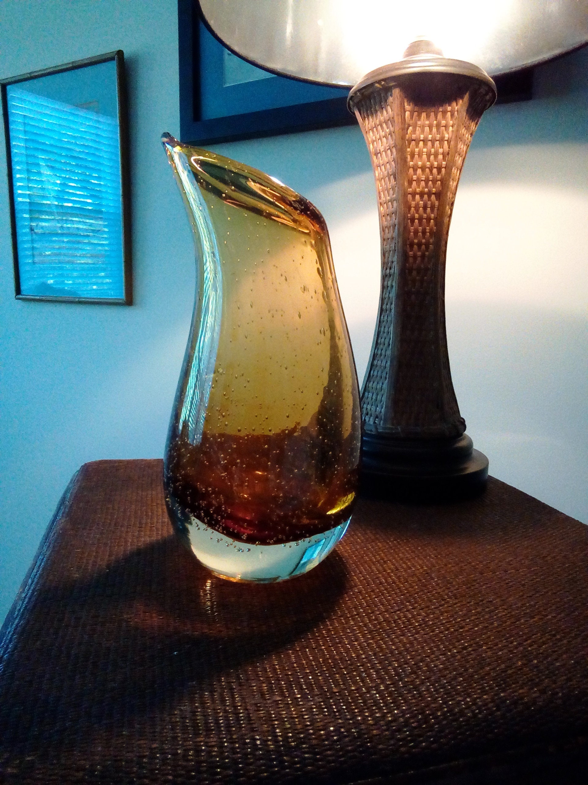 Vintage Murano Glass Teardrop Vase Etsy