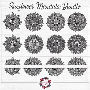 Sunflower Mandala SVG Bundle - 12 Styles Included!