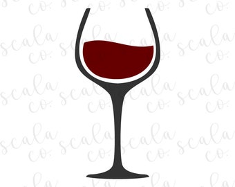 Wine Glass Svg File Etsy