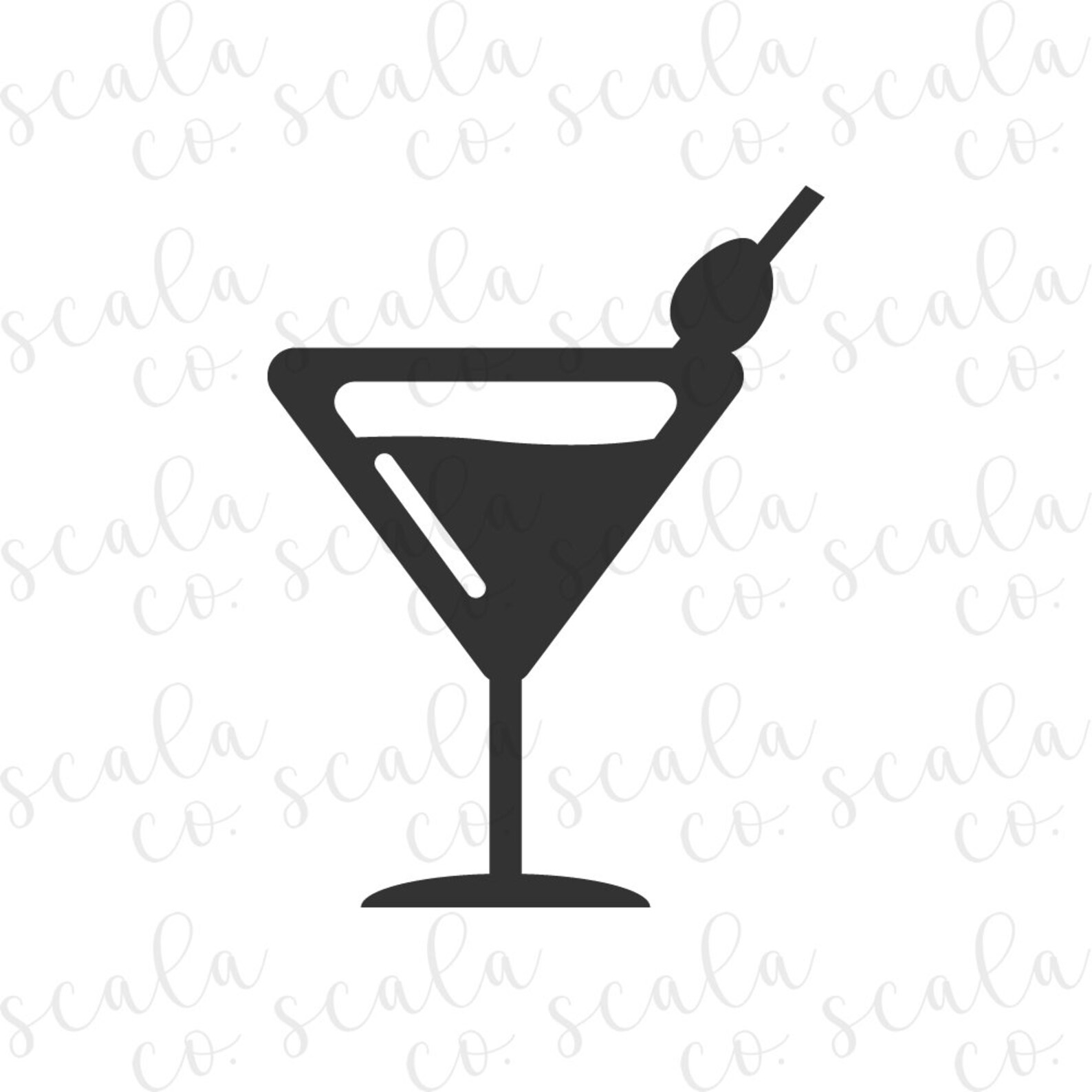 Martini Glass SVG, Silhouette Cut Files, Cricut Cut Files, EPS Files