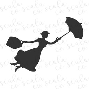 Mary Poppins SVG, silhouet snijden bestanden, Cricut gesneden bestanden, EPS-bestanden, PNG-bestanden, Svg-bestanden