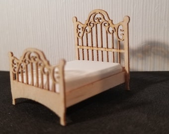 1/4 inch scale miniature IRON STYLE BED, kit