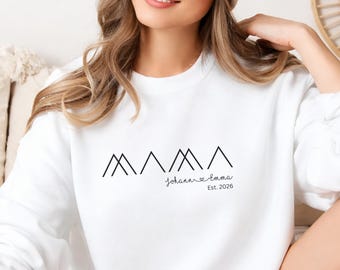 Personalized Mama Sweatshirt, Minimalist Mama Hoodie with Name, Est 2026 Sweater, Gift for Mom, Baby Announcement Mama Sweater, Momma Shirt