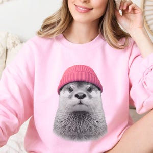 River Otter Sweater, Otter Sweatshirt, Otter Lover Gift, Cute Animal Crewneck, Wildlife Sweater, Cozy Otter Shirt, Nature Lover Gift