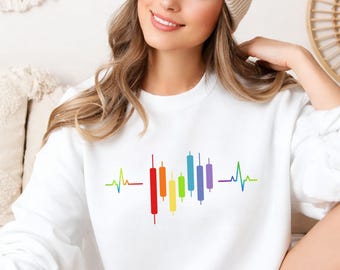 Trading Heartbeat Sweatshirt, Candlestick Chart Sweater, Stock Market Sweater, Trader Gift, Crypto Investor Shirt, Trading Mom shirt
