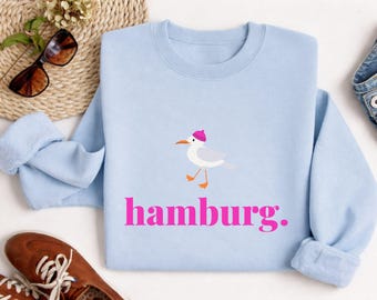 Hamburg women's sweatshirt, Hamburg pullover, nautical sweatshirt, Hamburg gift, Northern Germany pullover, coastal love sweater