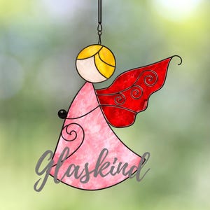 Guardian Angel Stained Glass Design Template – Comfort & Protection | PDF SVG Download