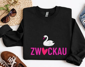 Zwickau women's sweatshirt, Zwickau pullover with swan, statement sweatshirt, Zwickau gift, Saxony pullover, hometown sweater