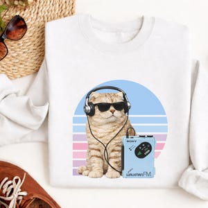 Retro Katzenpullover, Unisex Sweatshirt mit Katze, Vintage Katzen Design, minimalistischer Pullover, Geschenk Katzenliebhaber