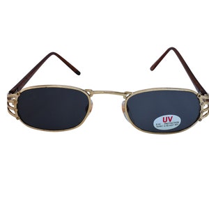 1970s Original Gold Frame Thin Square Sunglasses, Optical Quality, Deadstock Unworn Vintage High Quality Frames Hip image 2