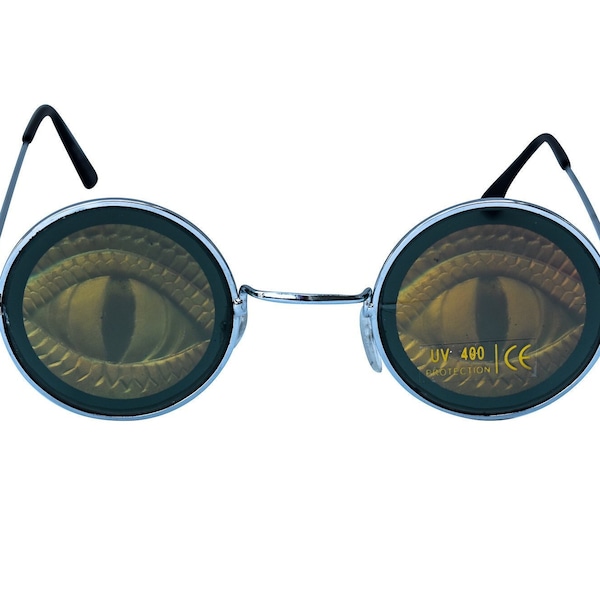 Snake Eyes Sunglasses | Vintage Sunglasses | Round Metal Sunglasses | Hologram Sunglasses | Glass Lenses |  90's Original Sunglasses |