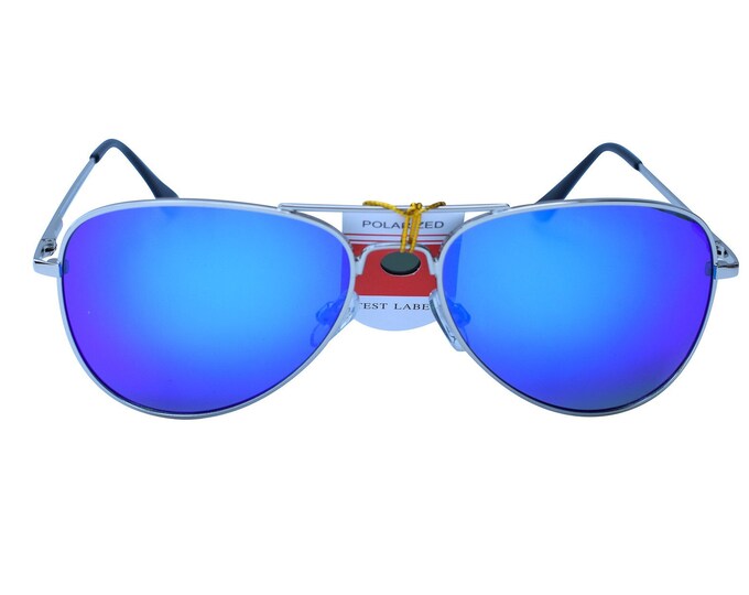 Polarized Vintage Aviator Sunglasses With Blue and Orange Lenses, 90's