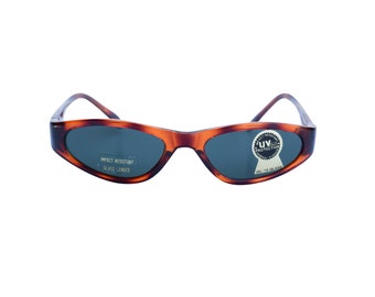 Gafas de sol de los años 80, montura marrón pequeña ojo de gato con lentes gris oscuro Gafas de sol para mujer