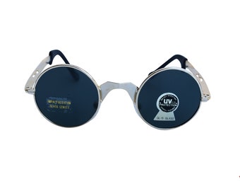 90's Round Sunglasses Gold Frame with Dark Lenses Unworn Vintage