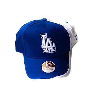 Blue LA Hat & White 90&#39;s Dodgers New Era Baseball Cap, One Size Fits All, Women, Men, Unisex