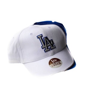 White LA Hat & Blue 90&#39;s Dodgers New Era Baseball Cap, One Size Fits All Women, Men, Unisex