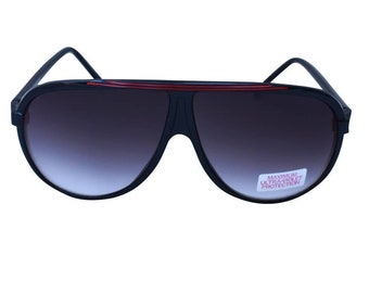 black plastic aviator sunglasses