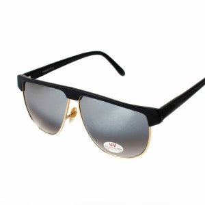 Original 1970’s Black Square Men’s Sunglasses Lightly  Mirrored , Plastic Frame with Metal Rim, Unworn, New condition, Deadstock Vintage