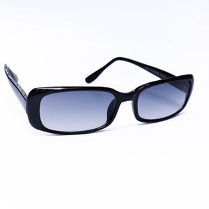 Original 90&#39;s Square Sunglasses, Unworn Vintage Plastic Frames with Dark Gray Lenses
