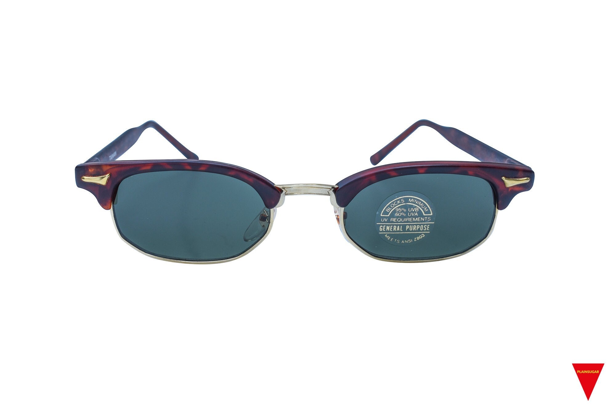 80's Thin Tortoise Wayfarer Sunglasses Metal Brown Plastic Etsy