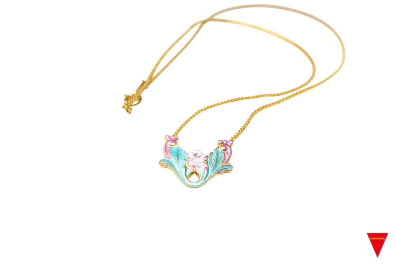 Cute Unworn Original Vintage Simple Girl/'s Jewelry 90/'s with Dainty Gold Necklace Choker 80/'s Fashion Hip HOT Gold Flower Pendant