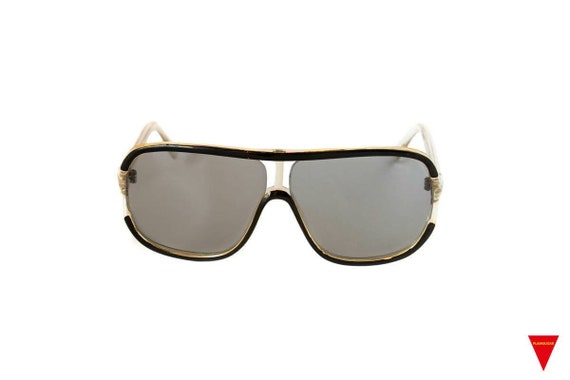 70s Vintage Square Aviator Sunglasses: Clear Fram… - image 2