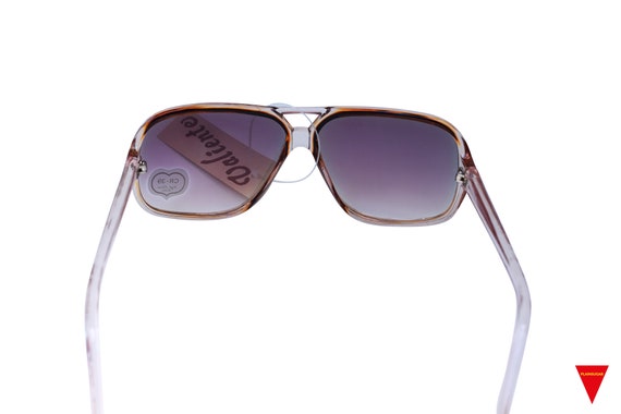 70's Square Brown Aviator Sunglasses Oversize Pla… - image 6