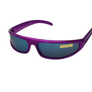 Vintage Wrap Around Sunglasses Hot Purple 70's Frame Purple Lenses, Original & Unworn Japan