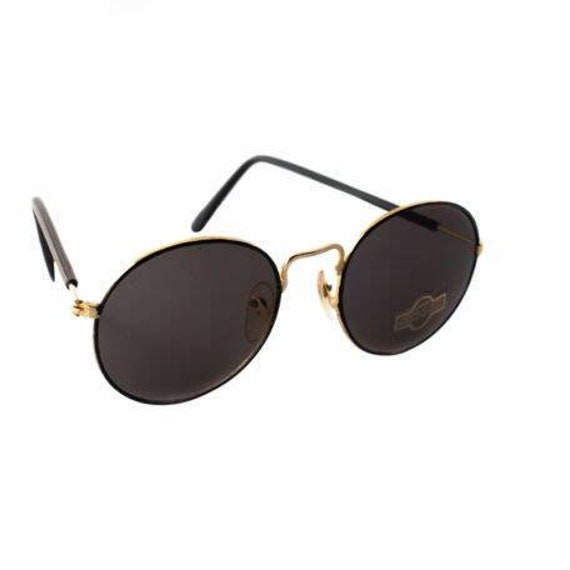 70's Round Sunglasses Medium Black Frame, Black L… - image 3