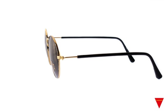 70's Round Sunglasses Medium Black Frame, Black L… - image 4