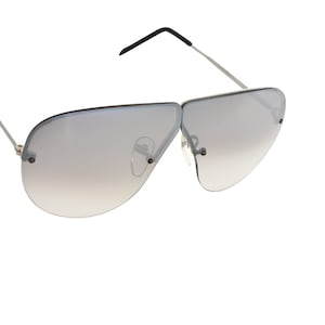 70&#39;s Sunglasses, Rimless Aviator Frame, Silver Light  Mirrored Lenses, Unworn Original Vintage, Top Quality Pilot 80s  Frame-less