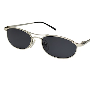 90&#39;s Square Sunglasses Silver Metal Glasses Best Original Vintage Sunglasses