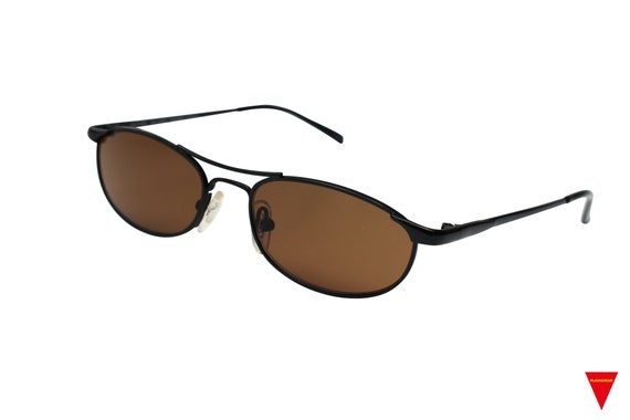 90's Square Matrix Sunglasses Extra Small Black G… - image 3