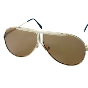 70s Vintage Aviator Sunglasses: Gold Frame, Polarized Brown Lenses