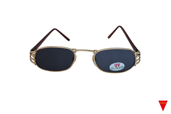 1970’s Original Gold Frame Thin Square Sunglasses… - image 2