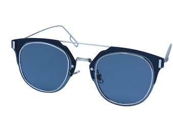 Óculos de sol quadrados pretos extravagantes, armação de metal prateado com lentes escuras