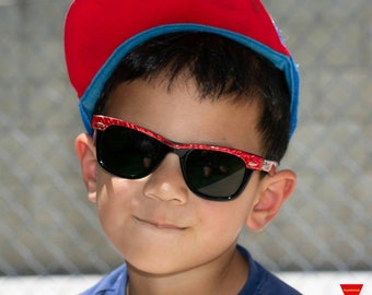 Czerwone okulary przeciwsłoneczne Ray-Ban z lat 80., Wayfarer dla dzieci, B&L, wyprodukowane w USA, nienoszone, vintage