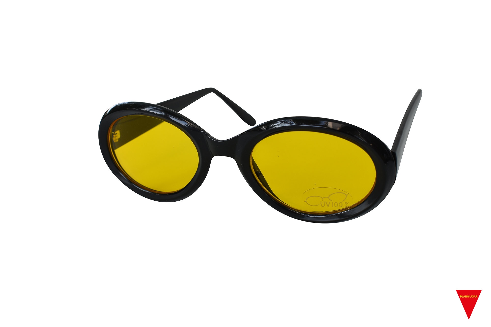 ★HANGLE EYEWEAR★ Round Geek Chic Sunglasses Black Yellow H Haqptul Oversized Trendy Square Aviator Sunglasses for Women