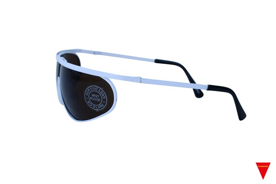 Original 80's Wraparound Sunglasses, Small White … - image 4