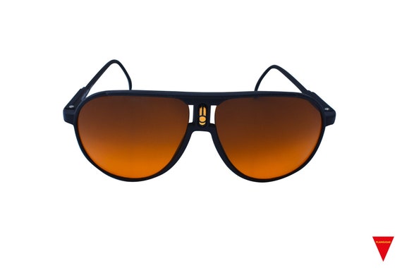 Blue Filter Lens Aviator Sunglasses 80's Black Pl… - image 2