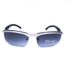 90s Retro Matrix Sunglasses: Silver Metal Wraparounds, Unworn Vintage