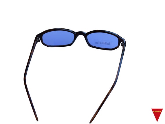 Blue Square Sunglasses with Tortoise Frame, Unise… - image 5